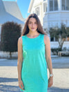 Catherine shift dress- Aqua linen