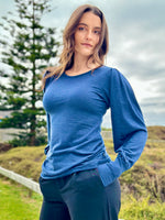 Puff Sleeve Merino - Blue Ombre