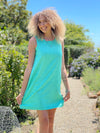 Catherine shift dress- Aqua linen