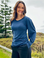 Puff Sleeve Merino - Blue Ombre