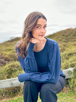 Puff Sleeve Merino - Blue Ombre