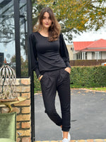 Puff sleeve Merino - Black