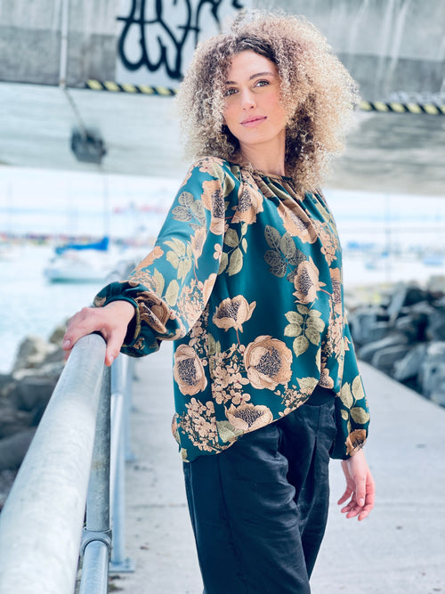 Jane Top - Green floral