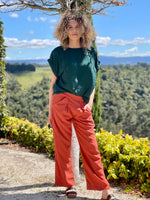 Terracotta pinstripe pants