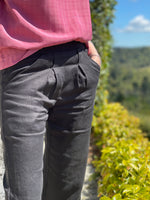 Wide Leg Linen Pants - Black
